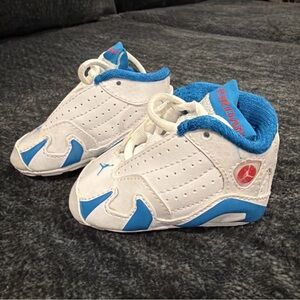 Jordan 14 Retro White Siren Red And Neptune Blue 1C